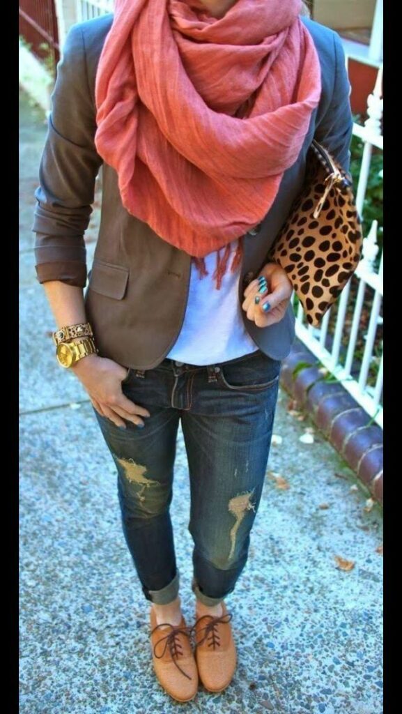 salmon scarf