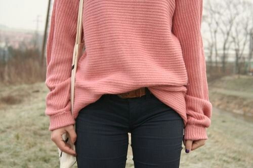 salmon chunky sweater