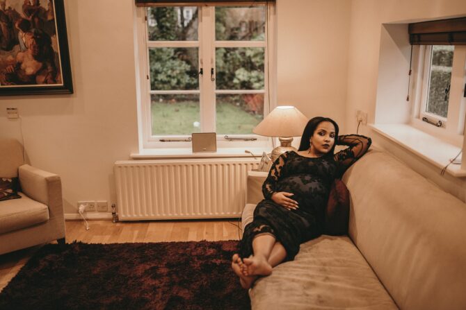 pregnant lady on couch