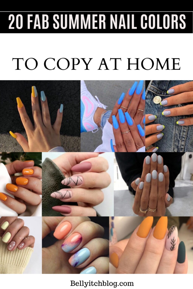 20 Fabulous DIY Summer Nail Color and Designs To Try Out - BellyitchBlog