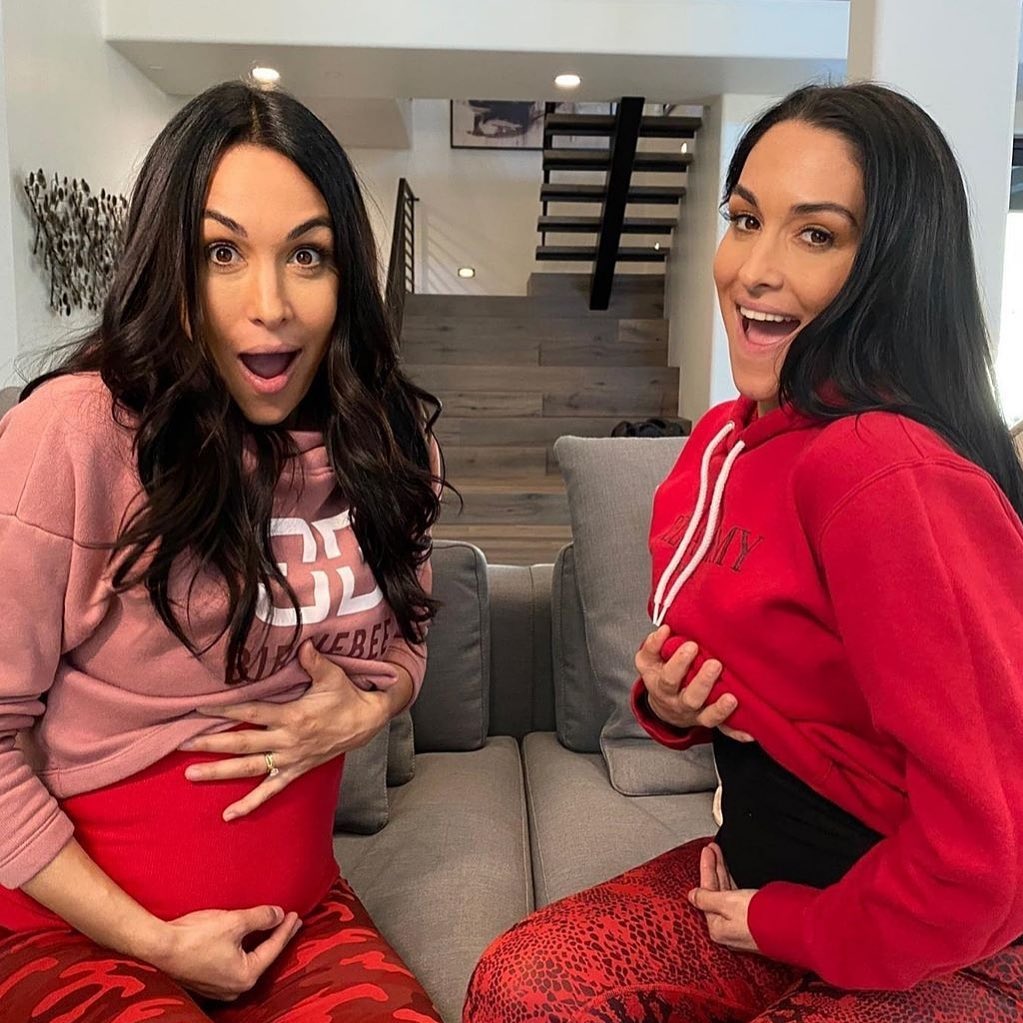 Pregnant Nikki Bella's Fiance Artem Chigvintsev Cradles Her Bump