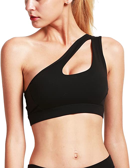 woman in cut out sports bra