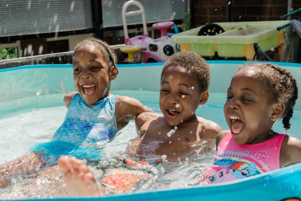 kids in a pool