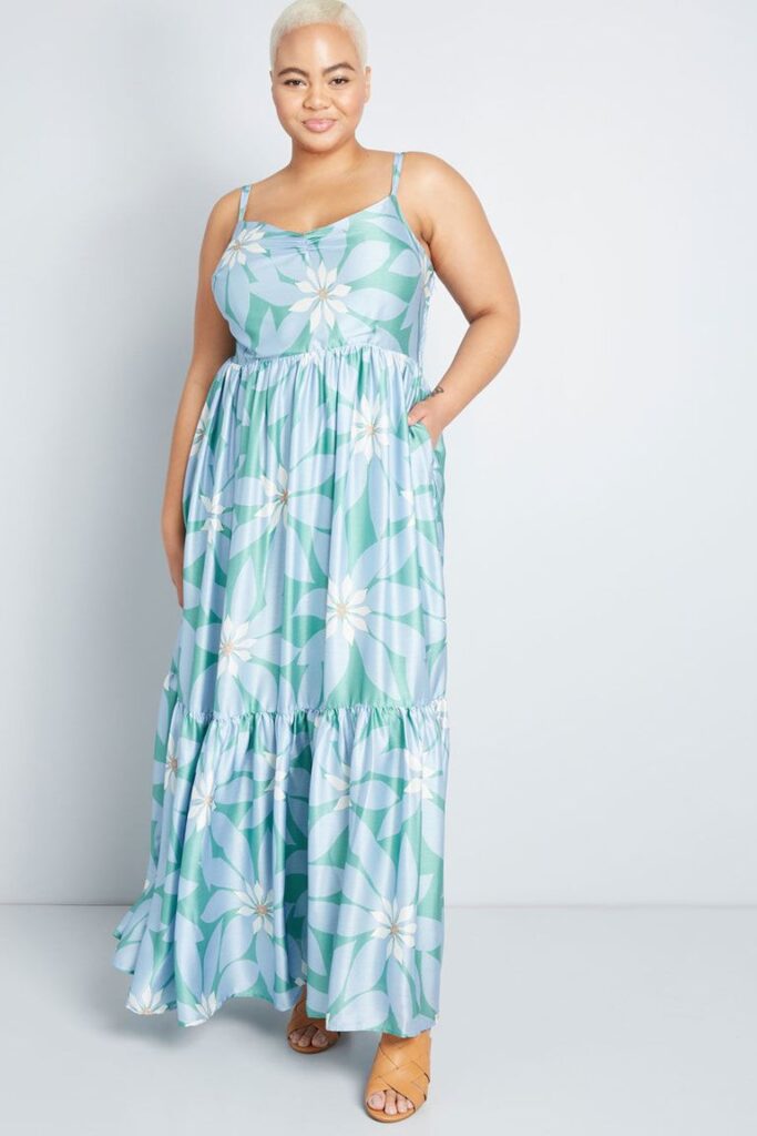 Lady wearing a Nature Maxi dress