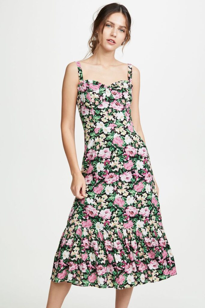 Lady wearing a Floral derss