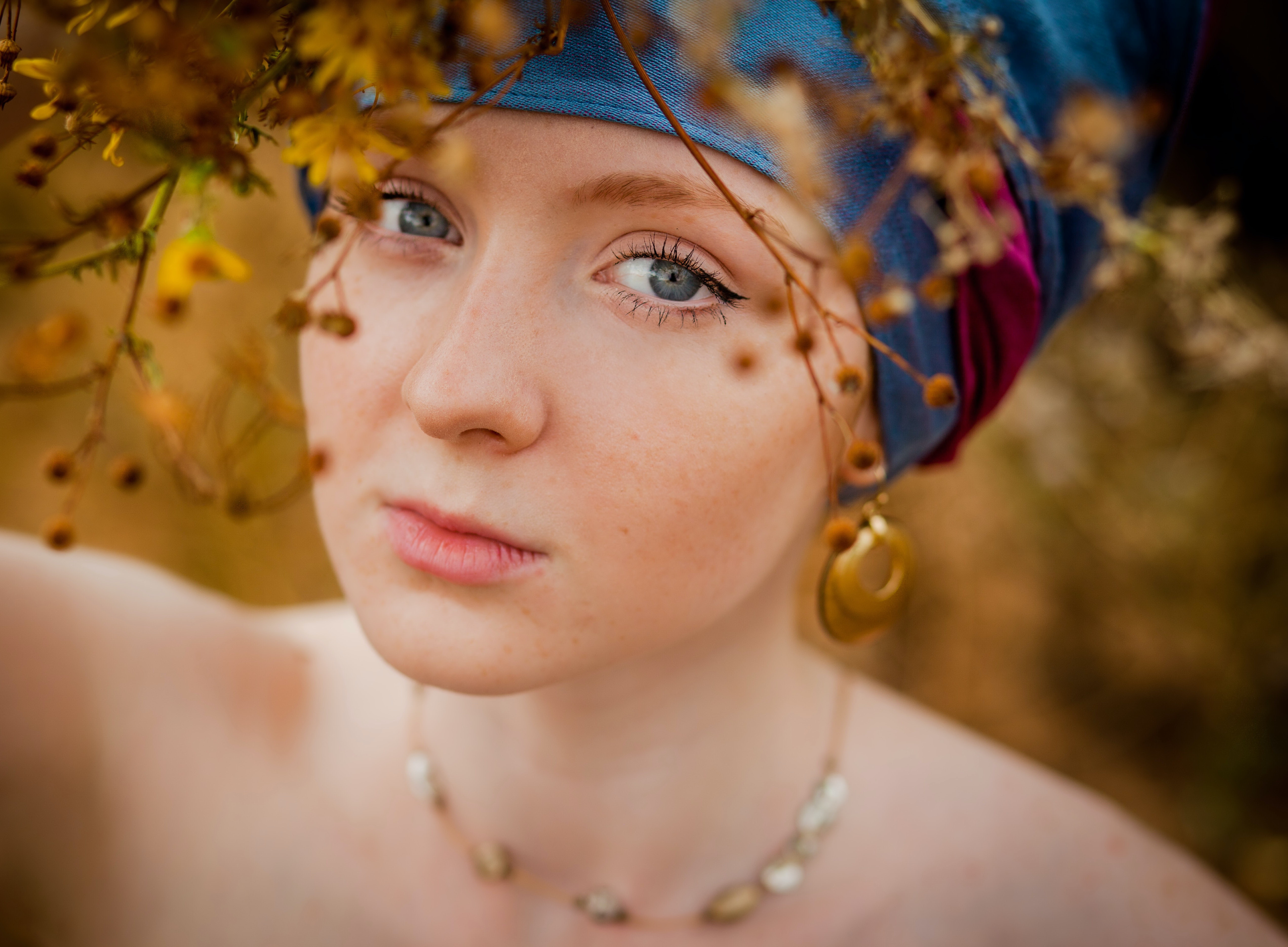 Girl wearing a necklace