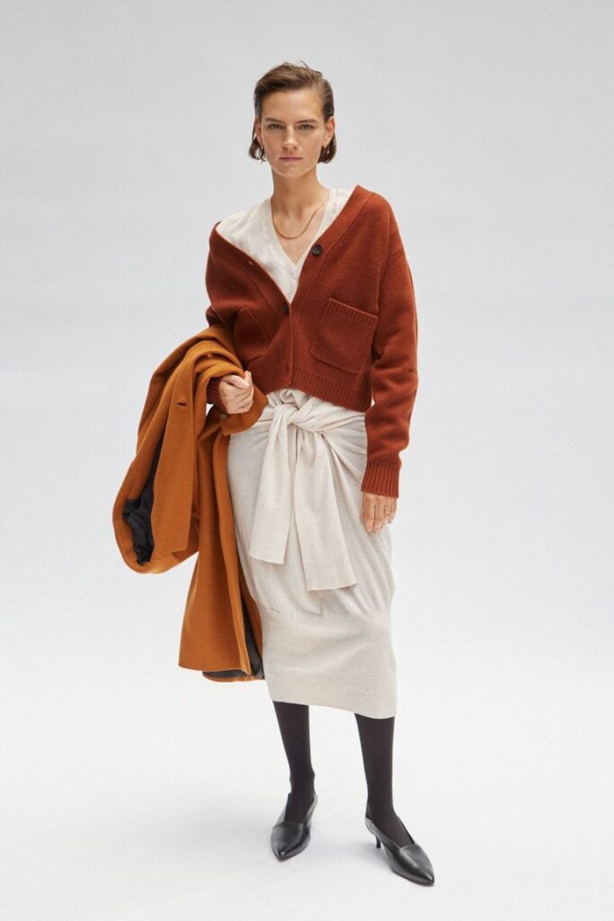 Rust Cropped Cardigan for Thanksgiving