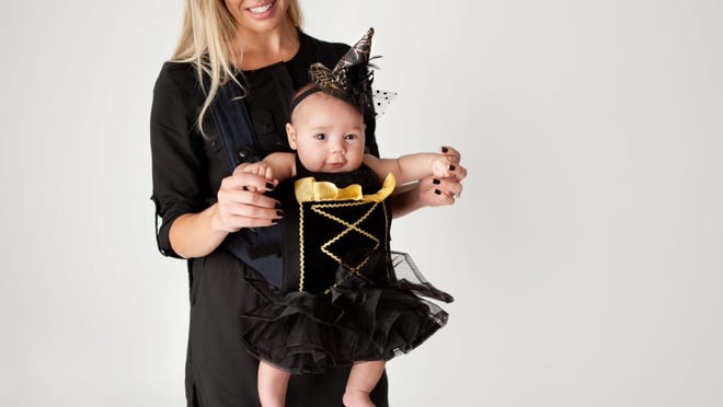 Mother and baby in a Witch Costume