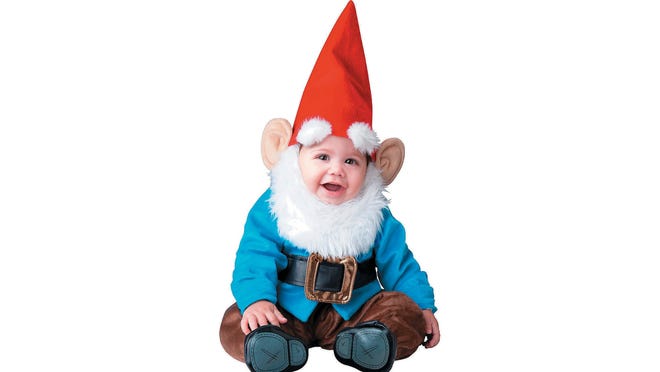 Baby in garden gnome Halloween costume
