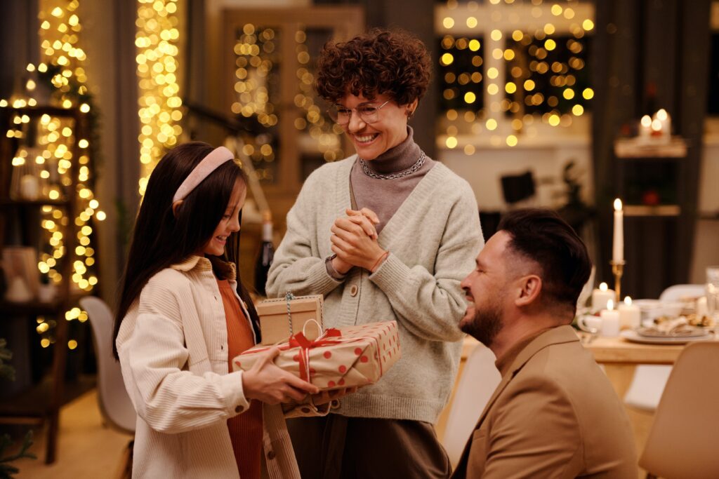 Child receiving gift
