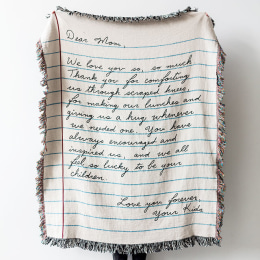 personalized hand written letter blanket for a teacher