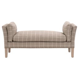 Upholstered bench of soft hues nursery