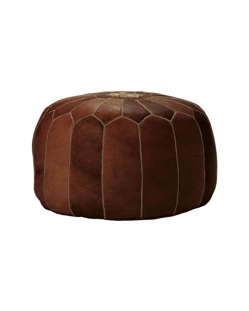 Leather Pouf for Boho Nursery
